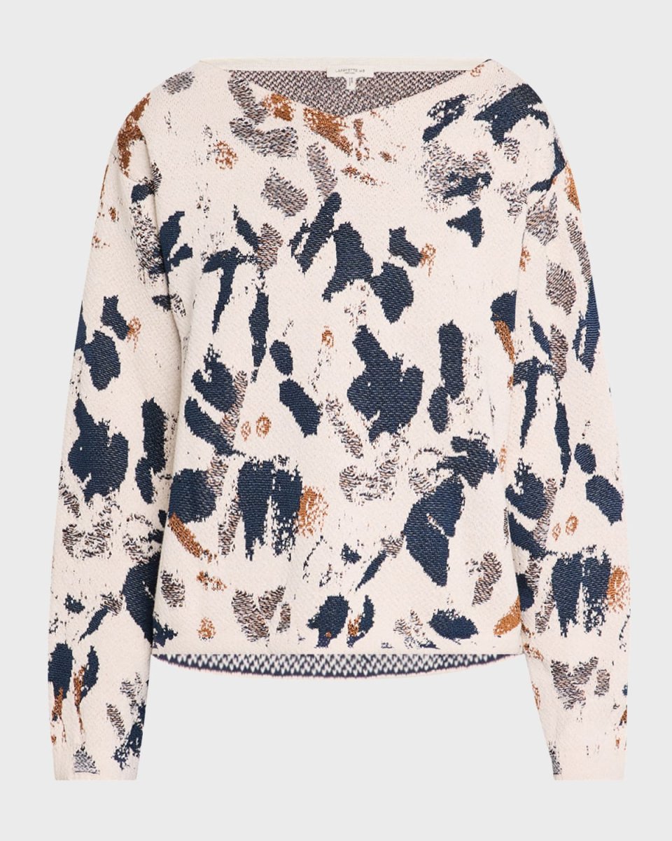 Paint Splatter Jacquard Knit Sweater